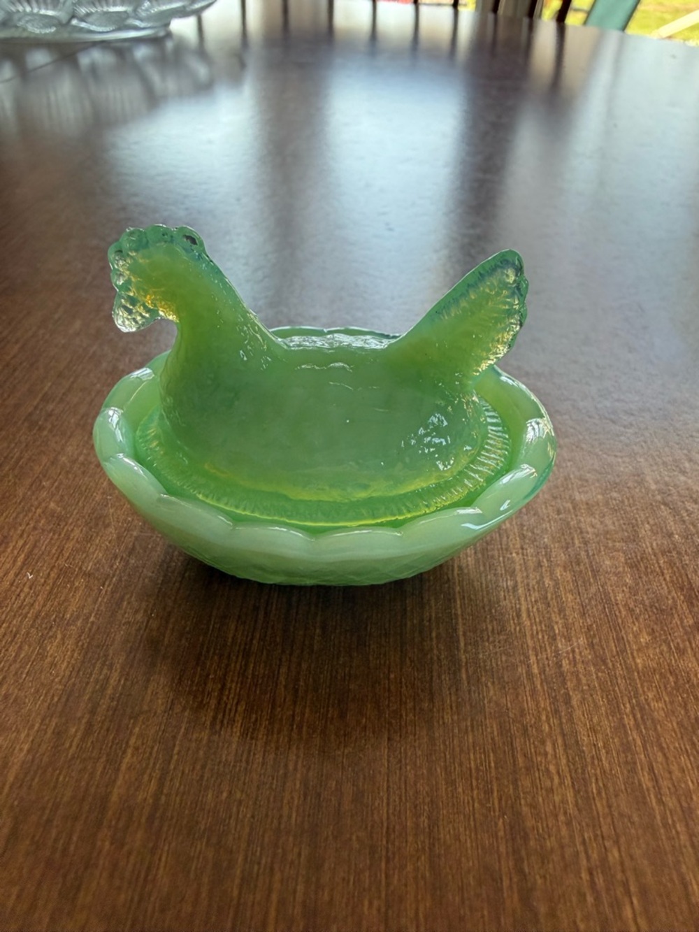 Import Jadeite mini hen on nest - not vintage - Picture 2 of 4